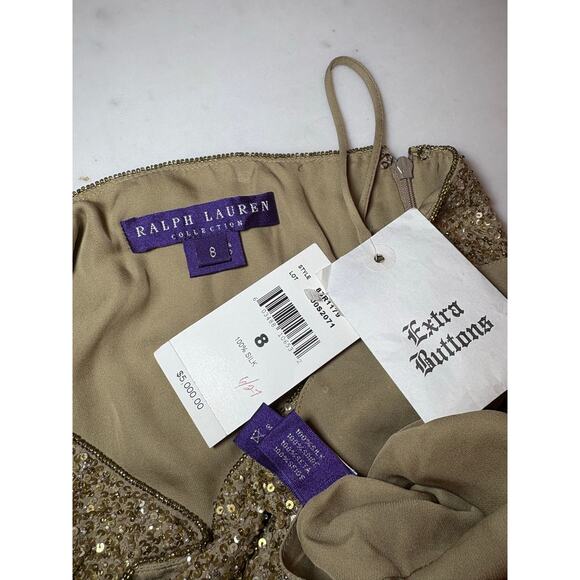 Ralph Lauren Collection Sequin Embellished Skirt Gold Runway Party Formal $5K 8 - Picture 6 of 15